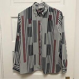 Vintage Allison Daley Multicolor Striped Blouse